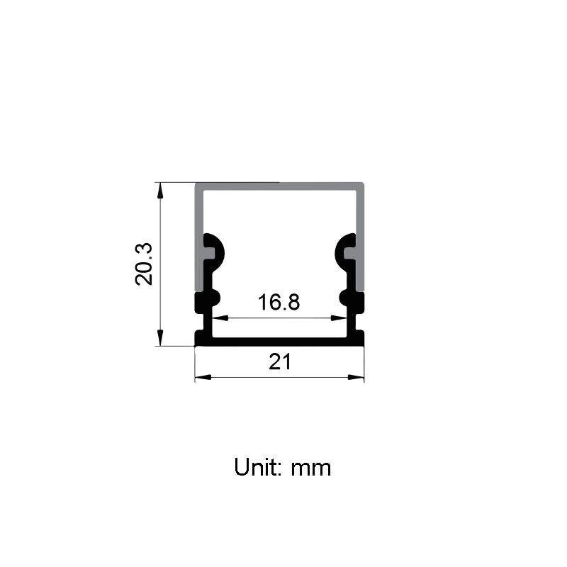 Square LED Channel Diffuser Aluminum Profile For 16mm LED Strips Square LED Channel Diffuser Aluminum Profile For 16mm LED Strips